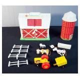 Vintage Fisher Play Family Farm With Collection Of Fencing, Farm Animals, And Tractor, And Fisher Pr