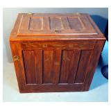 Antique Hinged Top Ice Chest With Aluminum Lining, 26" x 28.5" x 19.5"
