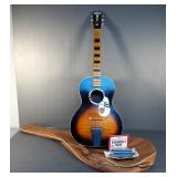 Kay 6 String Youth Acoustic Guitar With Soft Sided Carrying Case And Hohner Blues Band Harmonica