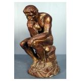 Cast 18" Cherub Statuette, 15" The Thinker Statuette, And Grecian Girl With Water Pitcher