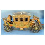Miniature Wells Fargo & Co. Stage Coach And Painted Wood Carriage