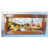 Framed Beading Pattern Church On The River 18" x 37"