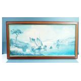 Vintage Framed Fisherman