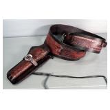 Buscadero Tooled Leather Holster And Gun Belt For .44/45, Size 42