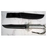 Survival Knife, 8.5" Blade, With Contents In Handle, In Nylon Sheath