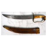 Fixed Blade Knife With Brass Snake Head Handle, 8.5" Blade, In Sheath