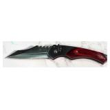Xing Wen Spring-Assisted Knife With Serrated Back, 3.25" Blade