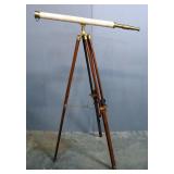 Floor Standing Nautical Vintage Style Telescope With Tripod Base, Legs Are Extendable, 61.25" To Top