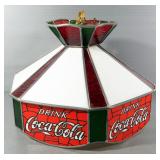 Coca-Cola Stained Glass Style Hanging Lamp, 12" H x 17" W x 16" D, Hardwired