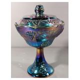 Indiana Glass Carnival Glass Harvest Grape Candy Dish
