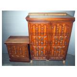 Vintage 4-Drawer Dresser (45.5" H x 36" W x 18" D) And Matching 2-Drawer Night Stand (23.25" H x 22.