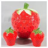 Tii Collections Ceramic Strawberry Cookie Jar And Ceramic Strawberry Shakers