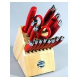 Kitchen Aid Knife Set, Includes 13 Knives, Sharpener, Scissors, And Block