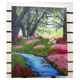 Original Paintings On Canvas Of Landscape Scenes, Qty 2, Both By Donna Crawford, 1 Is Framed, 24" W 