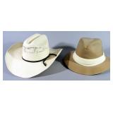 Masters Hatters Of Texas Cowboy Hat, Size 7-1/8, And Triangle Sport Headwear Co Safari Hat, Size L