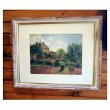 Framed Matted Under Glass Italian Garden Art Print By C. Pissetto, 1898, 19" x 23"