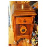 Antique Vanity Side Cabinet With Flip-Top Storage, 29" x 14" x 18"