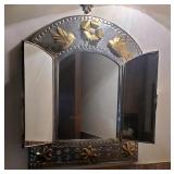 Hammered Tin Wall Mirror, Framed Dog Print, Ceramic Elephant Planter, Sea Shells And More