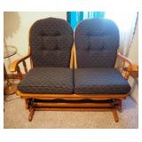Love Seat Rocker With Detachable Cushions, 36.5" x 45" x 24", Seat Height 16"