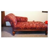Upholstered Chaise With Rolled Arm, 34" x 72" x 36"