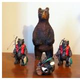 Collection Of Wood Bears, Qty 4