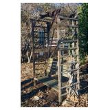 Garden Bench With Shade Cover, 76" x 48" x 23", Including Wind Chime