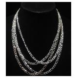 Sterling Silver Necklaces, Qty 4, Approx 20" And 18" Long, Approx 83.38 g Total Weight