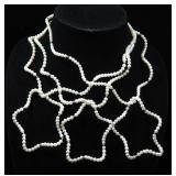 Pearl Necklace And Bracelet Sets, Qty 3, Necklaces 18" Long And Bracelets 10" Long, Possibly Freshwa