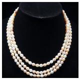 Pearl Necklace With Multicolor Pearls, Possibly Natural Pearls, Approx 22"