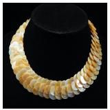 Yellow Shell Necklace, Approx 19" Long