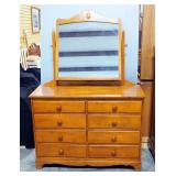 Kroehler Dresser With 6 Drawers, Tilt Mirror, 70" H x 48" W x 19.25" D