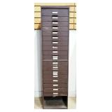 Storage Cabinet / Watch Crystal Cabinet, With Variety Of Wristwatch Crystals (Uncounted), 18 Drawers
