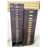 Storage Cabinets / Watch Crystal Cabinets, Qty 2, Both Contain Variety Of Wristwatch Crystals (Uncou