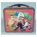 1973 Raggedy Ann And Andy Metal Lunchbox With Thermos, By Aladdin