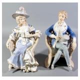 Lenwile Ardalt Japan Colonial Figurines Of Man And Woman Sitting In Chairs