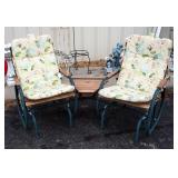 Outdoor Tete-A-Tete 2-Person Glider With Table, 36" H x Approx 74" W