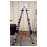Telescoping Aluminum Ladder, 8 ft As A Step Ladder, 16 ft As An Extension Ladder