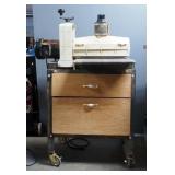 Performax Electric Drum Sander, Model #16-32 Plus, On Rolling Storage Cabinet, Powers On