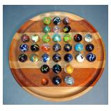Hand Crafted Glass Marble Solitaire Board Game