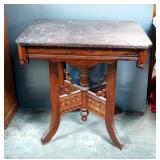 Antique Stonetop Parlor Table, 28.5" x 28" x 20