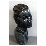 Carved African Stone Female Bust, 16" Tall, Matches Lot 11, Very Heavy
