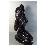 Art Deco Design Ceramic Kneeling Nude Female Statuette, 22" Tall