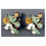 Vintage Chinese Mud Man, Qty 2, 8" Tall