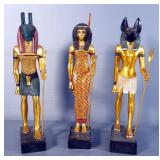 Artisans Guild International Egyptian God Figures, Anubis, Isis And Seth, 11.5" Tall