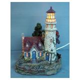 Hawthorne Village Thomas Kincaid" Guiding Point Light House" Lighted Sculpture # D4801, Schmid Ameri