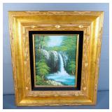 K. Munsing Framed Oil Painting, 12" x 11", Framed Acrylic On Canvas Waterfall 18" x 16" & Careenage 