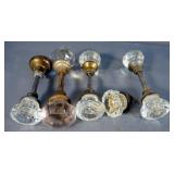 Glass And Brass Door Knobs, Qty 9, Drawer Pulls And More