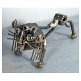 Junkyard Art Statuettes, Qty 2 And Cast Iron Rail Road Spikes