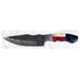 Custom Damascus Steel Fixed Blade Knife, 4.5" Blade, And Custom Damascus Steel Folding Knife, 2.75" 