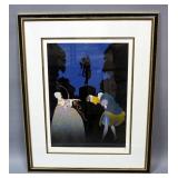 Erte (French-Russian, 1892-1990) Rendezvous Serigraph, Numbered 298/300, Framed, Double Matted, Unde